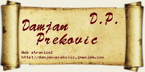 Damjan Preković vizit kartica